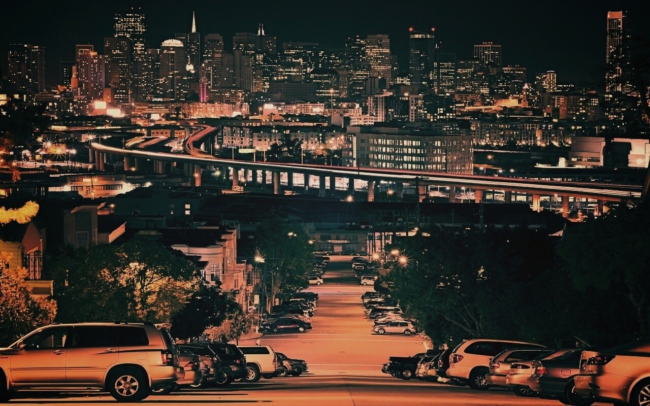 Вечерний город обои