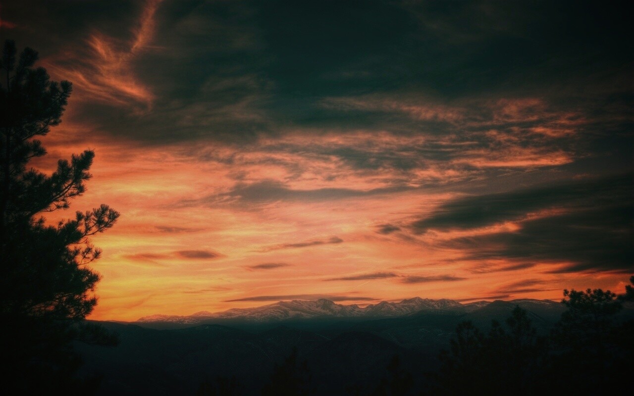 Горный закат обои