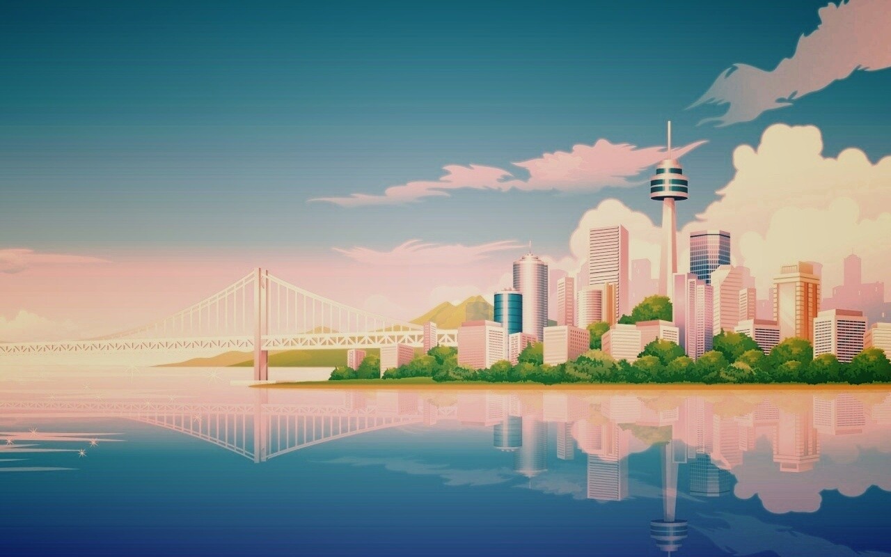 Рисунок города обои