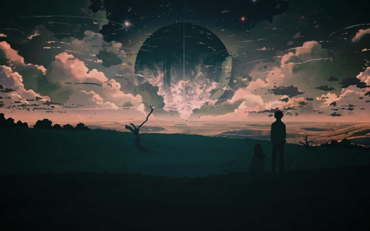 Кадр из творения Макото Синкая обои