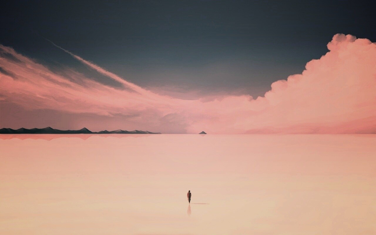 Человек и пустошь обои