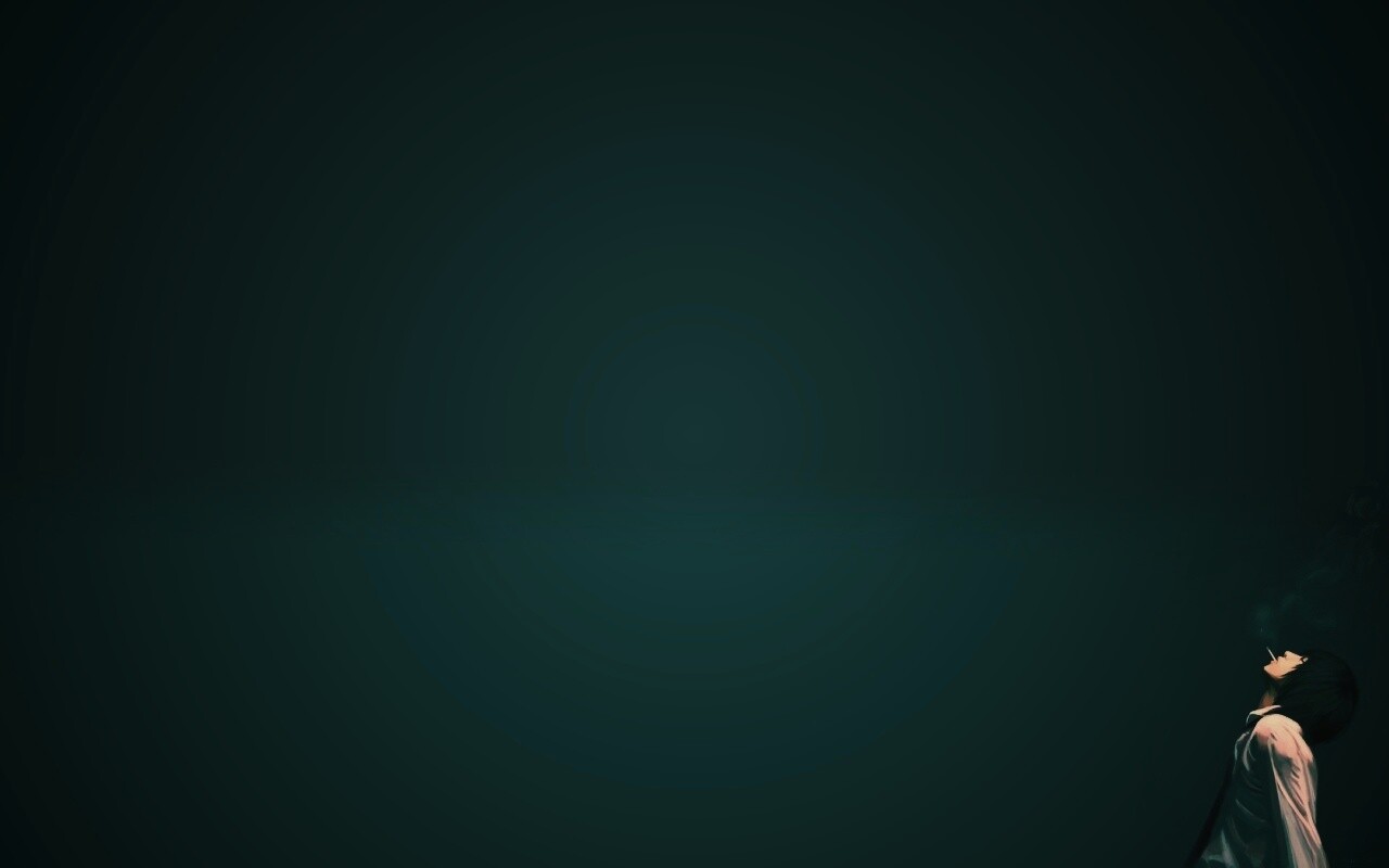 Курящий в углу обои