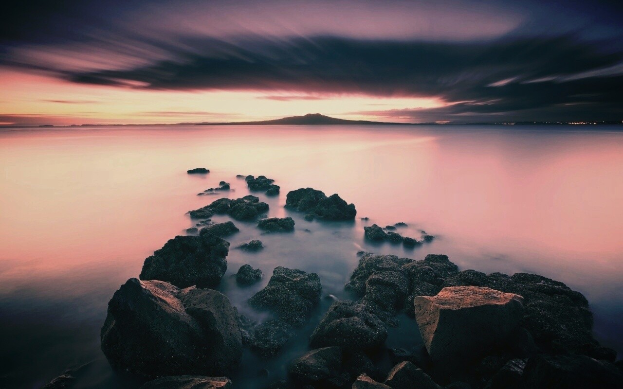 Озеро в тумане обои