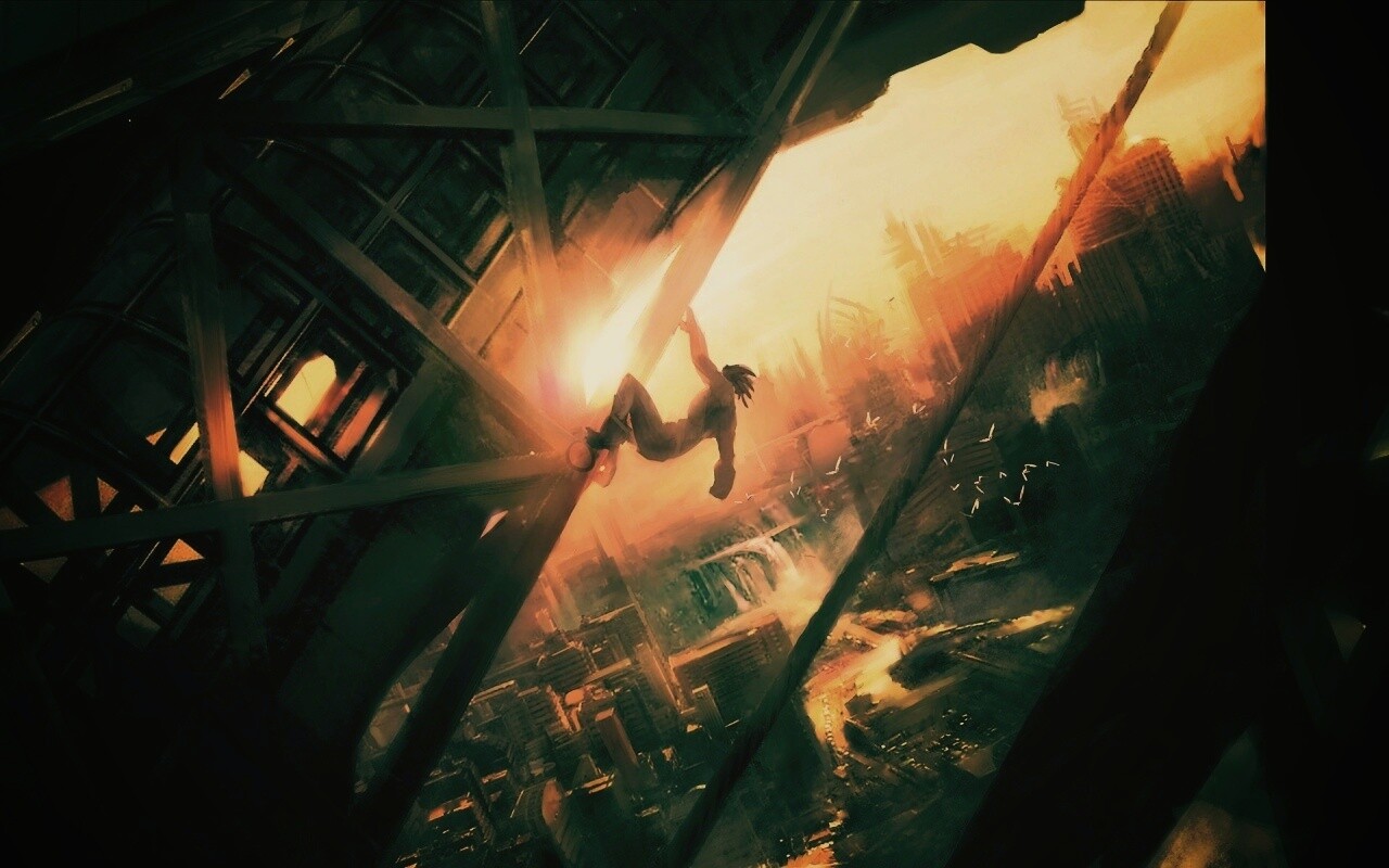 Мутант в постапокалиптическом городе обои