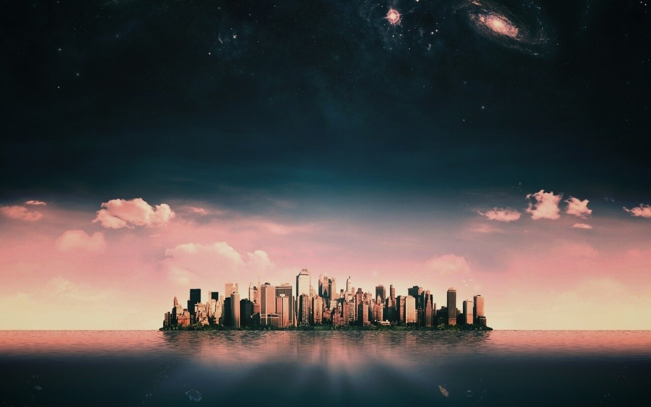 Город на острове обои