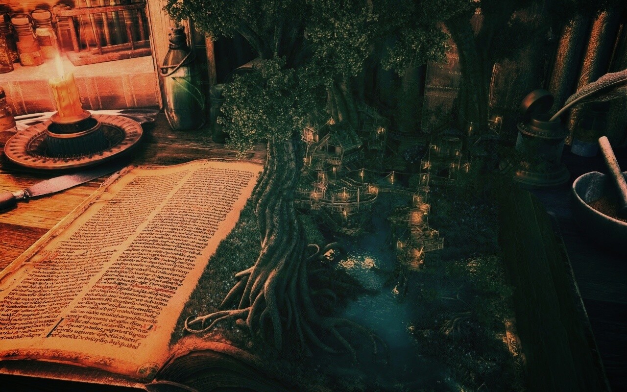Волшебный мир на страницах книги обои