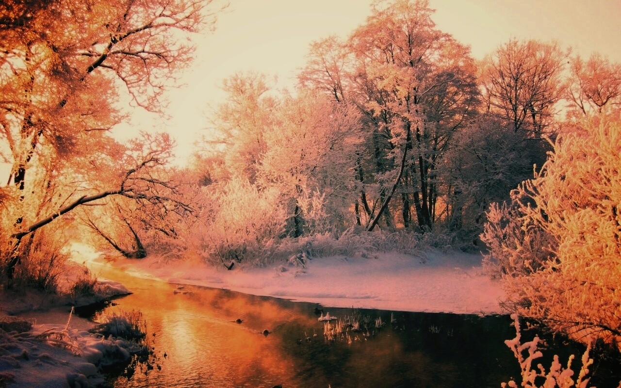 Зимняя река обои