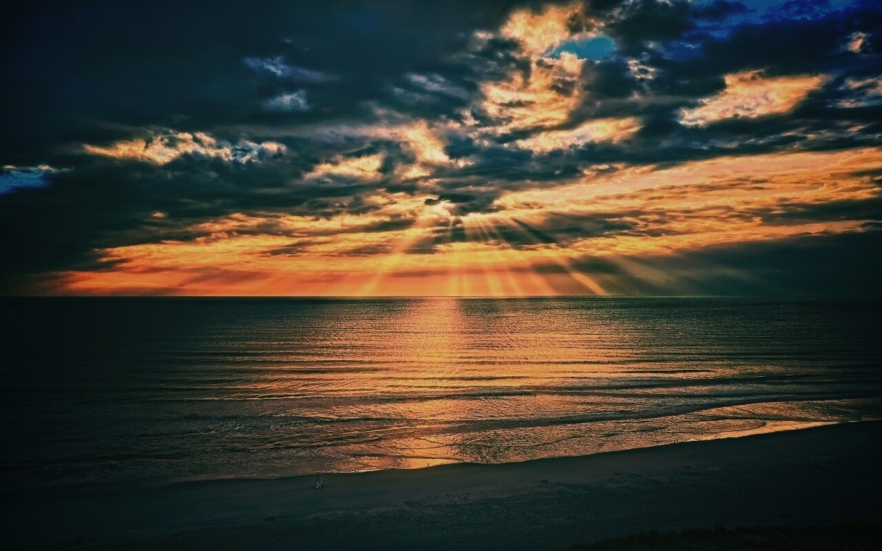 Красивый закатный берег обои