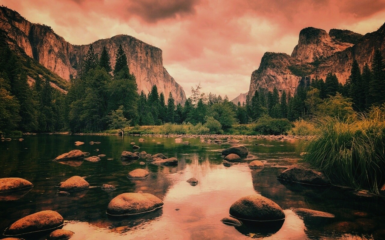 Мелкое русло реки обои