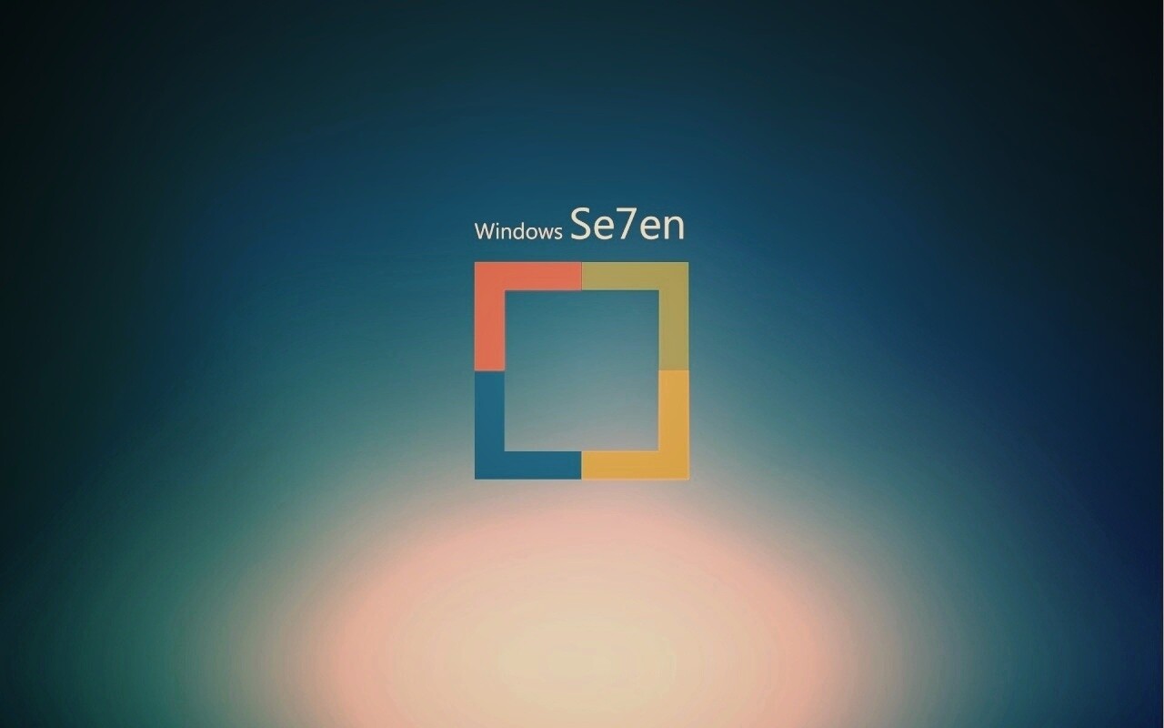 Квадратное лого Windows Seven обои