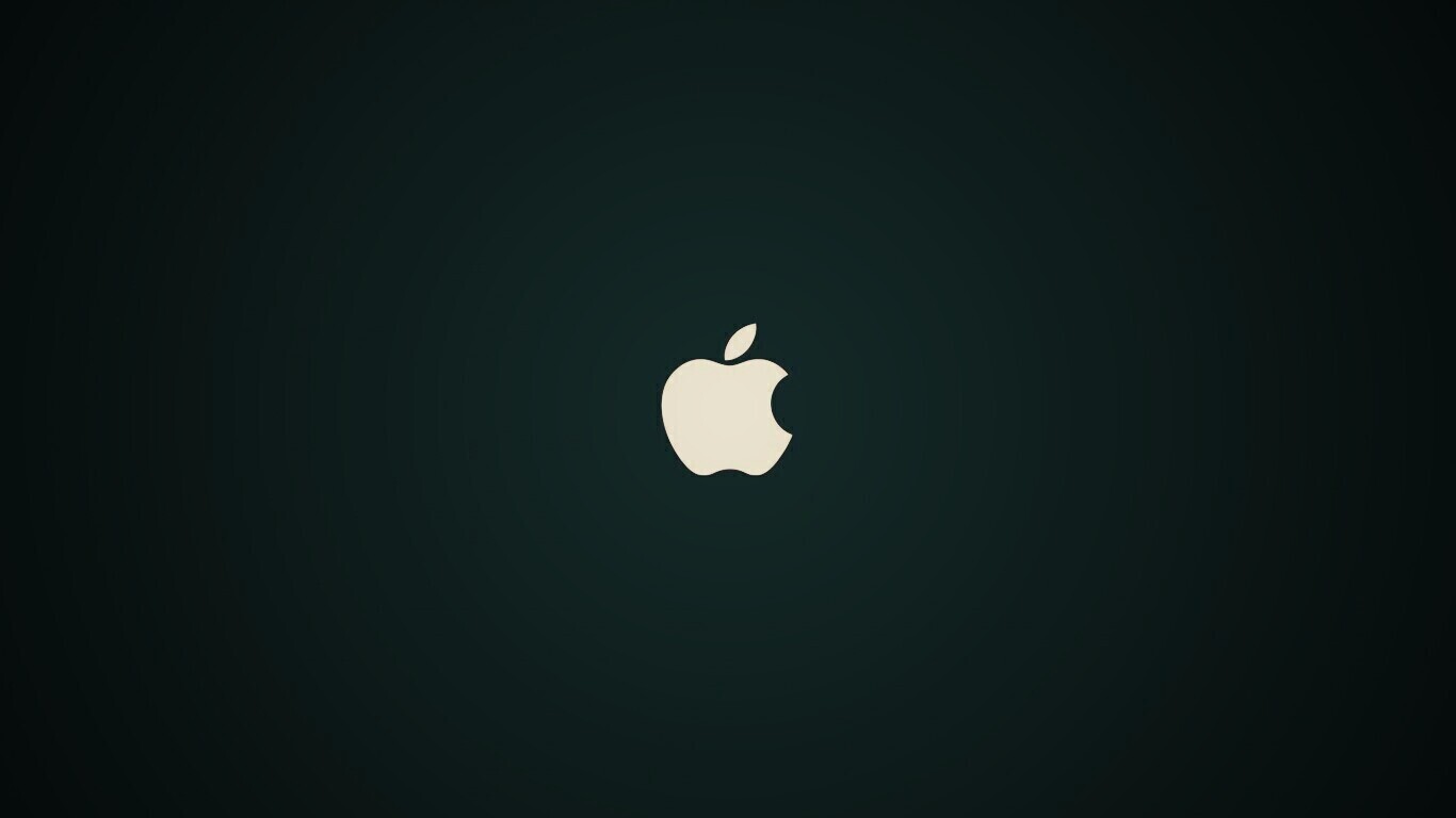 Логотип Apple на черном фоне обои