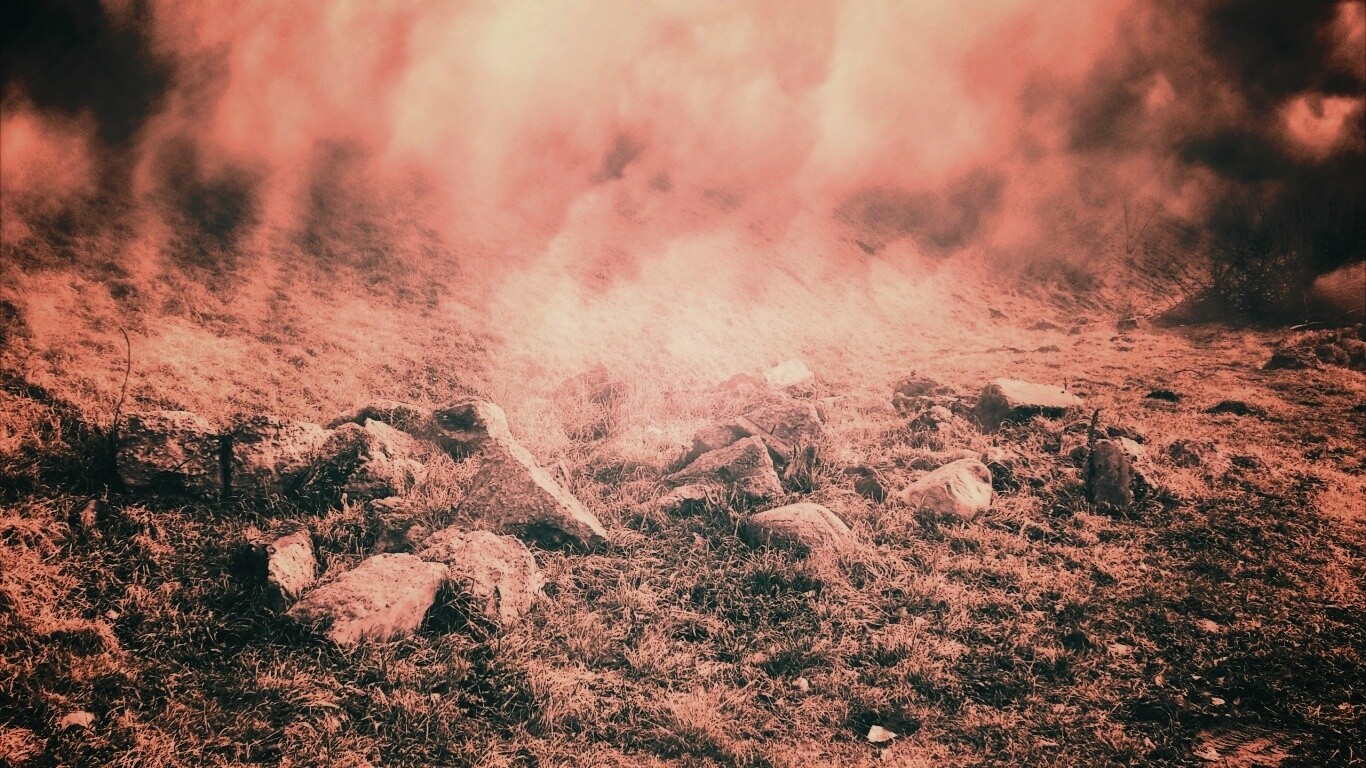 Туман на склоне обои