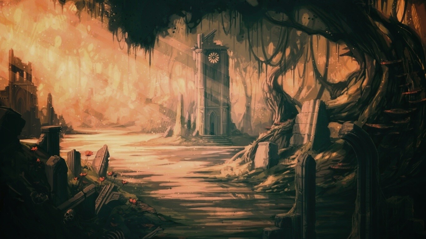 Руины эльфийского города обои