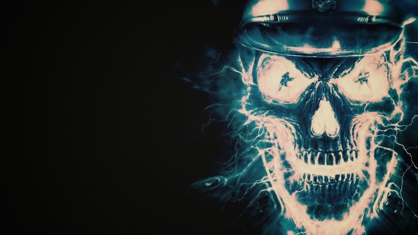 Череп из молний обои