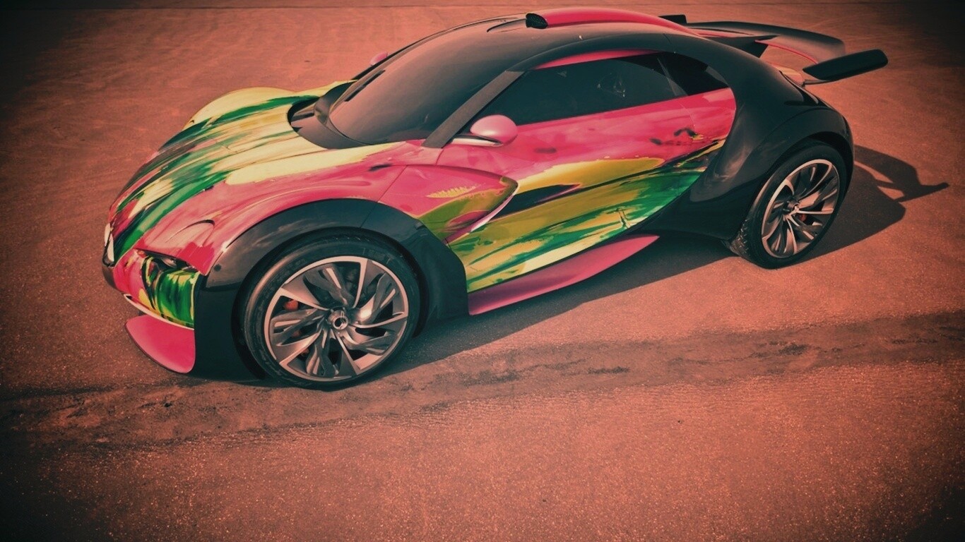 Раскрашенный спорткар ситроен обои