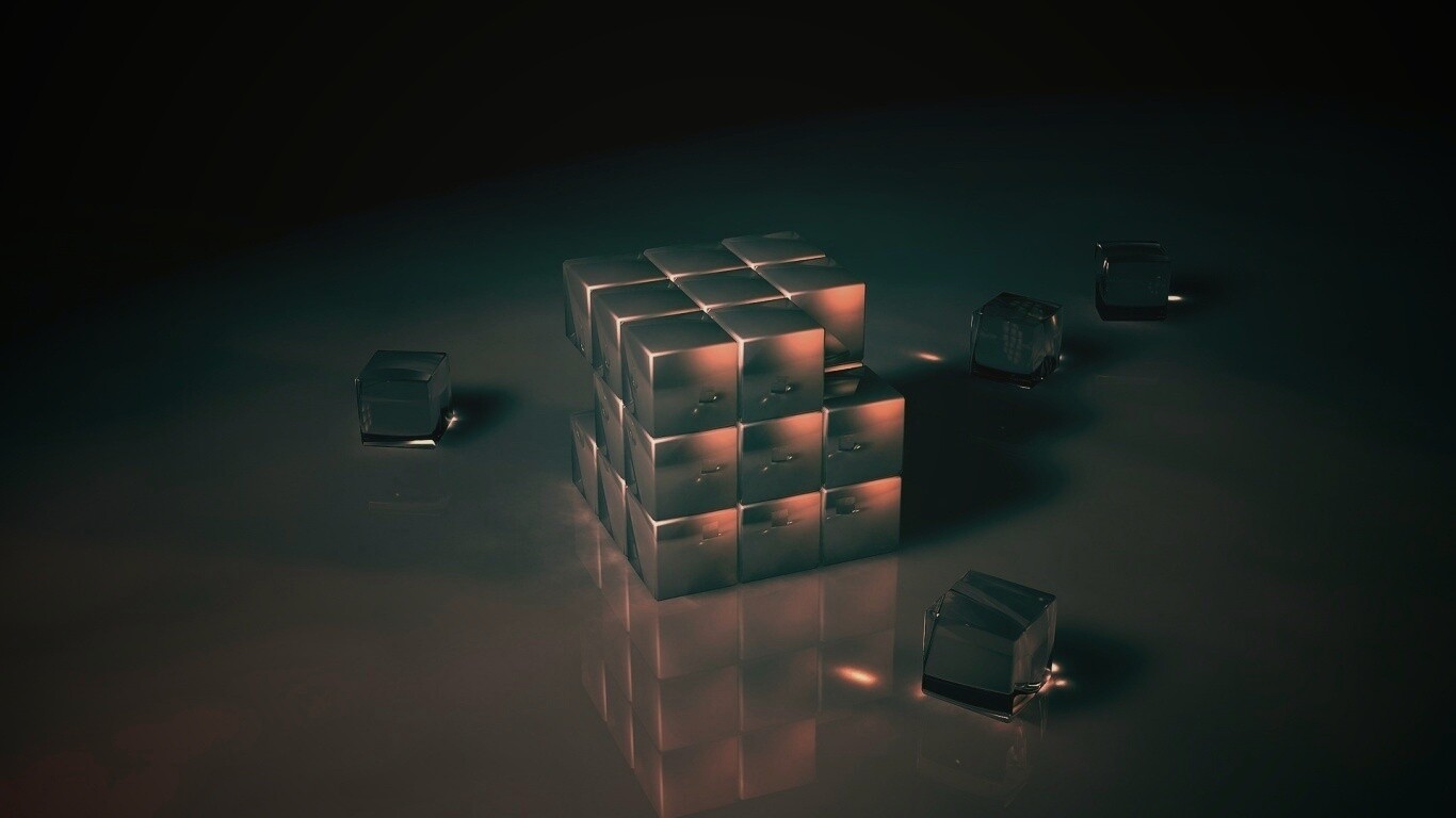 Стеклянный кубик рубика обои