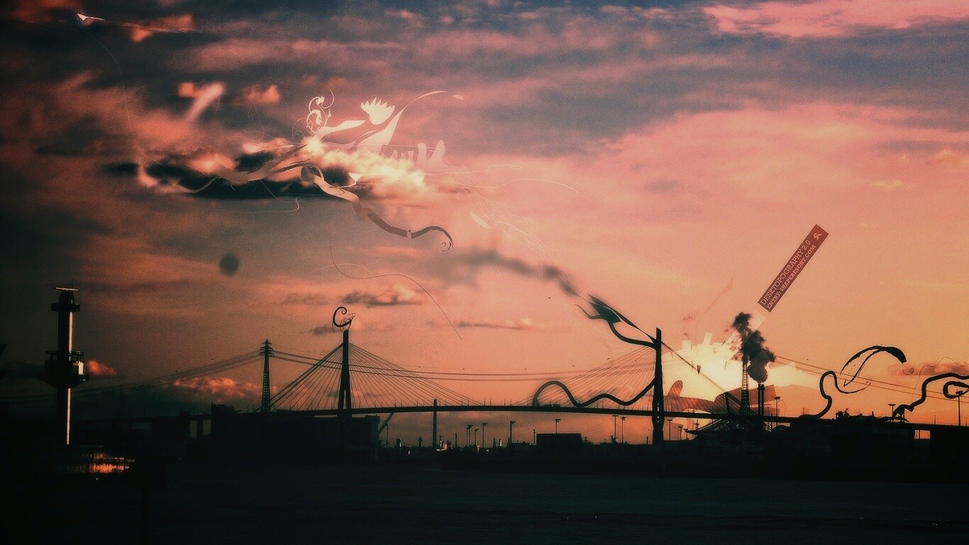 Абстракиця над мостом обои