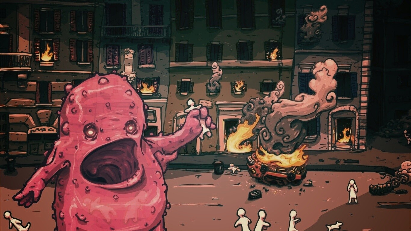 Монстр жрет людей обои