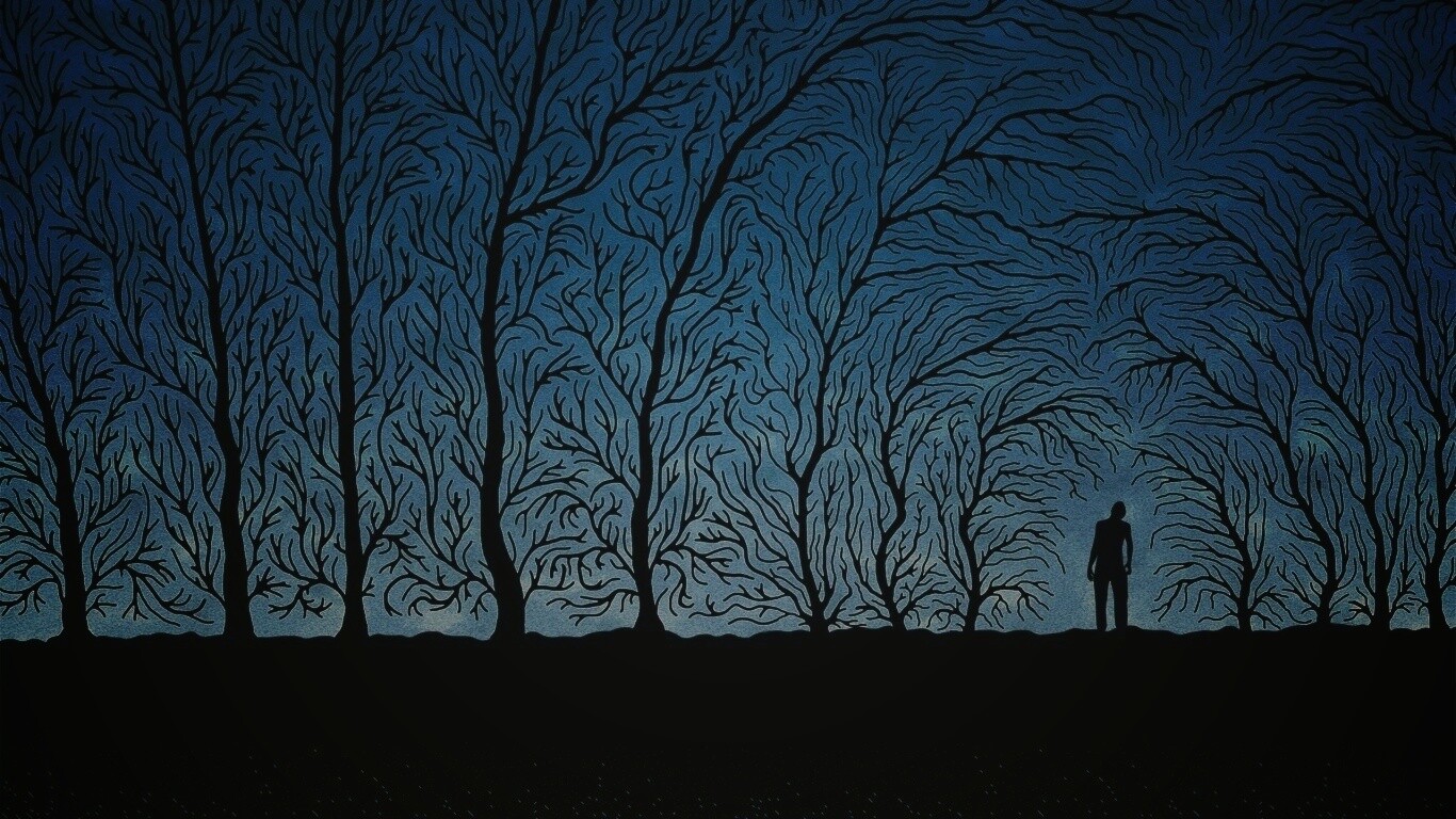 Смыкающиеся деревья обои