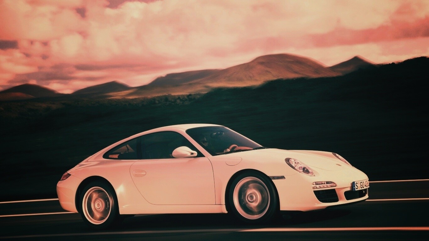 Белый порш обои