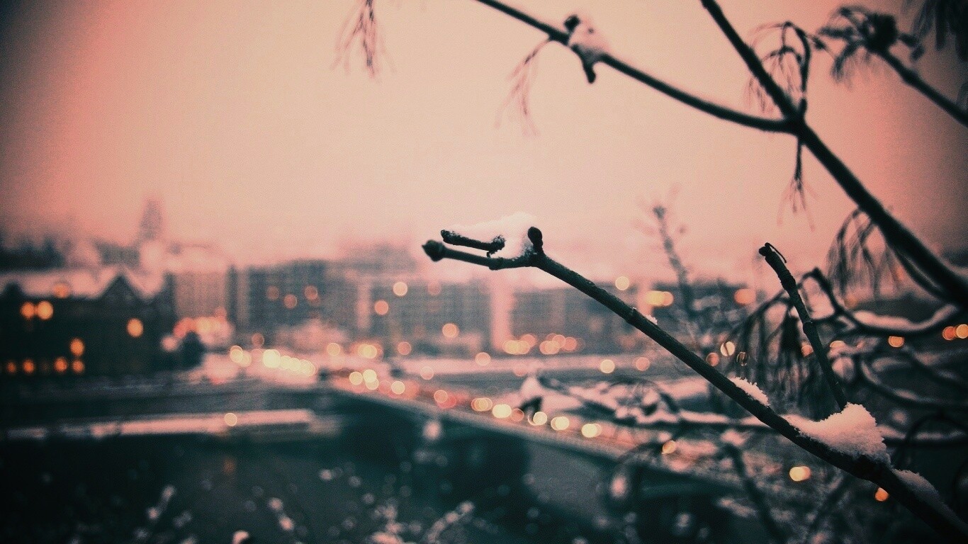 Зима в городе обои