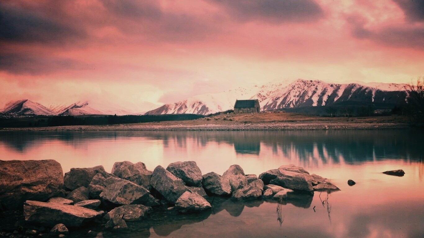 Домик на озере обои