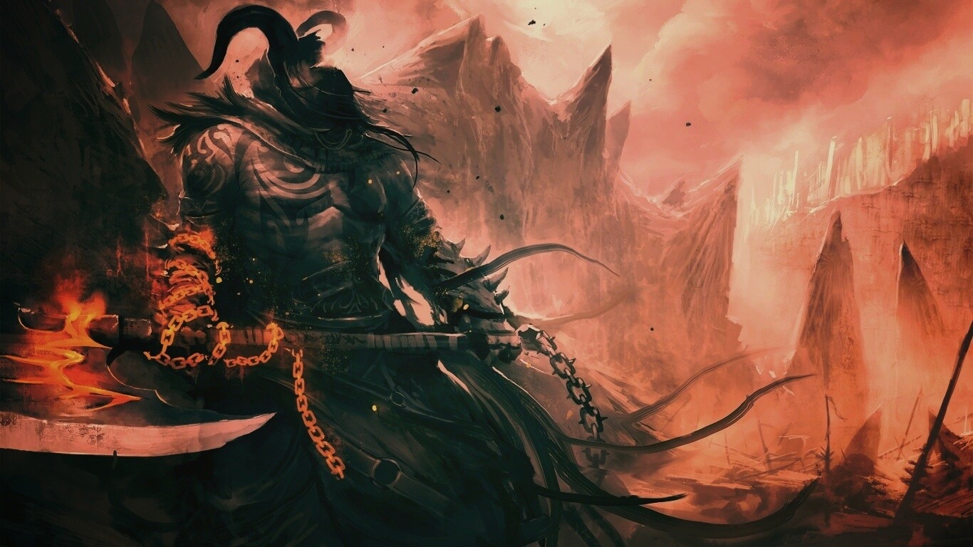 Демон с топором обои