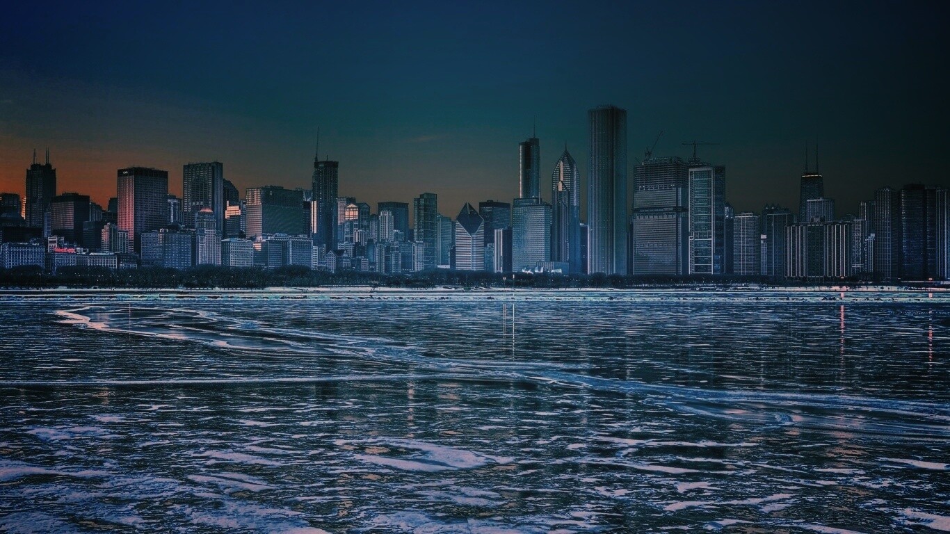 Зима в мегаполисе обои