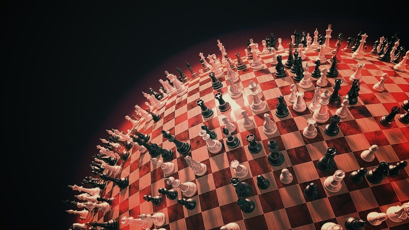 Сферическое шахматное поле обои