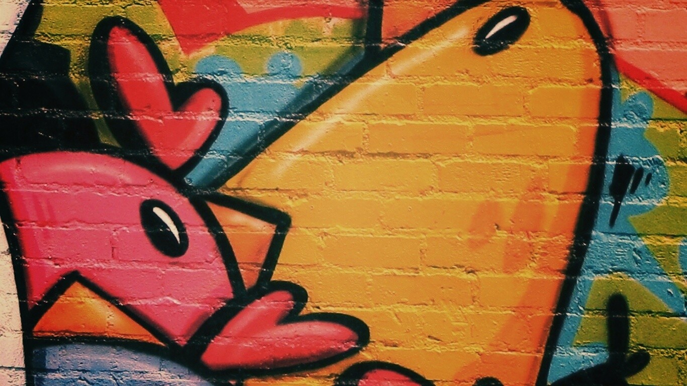 Граффити Курица с цыплятами обои