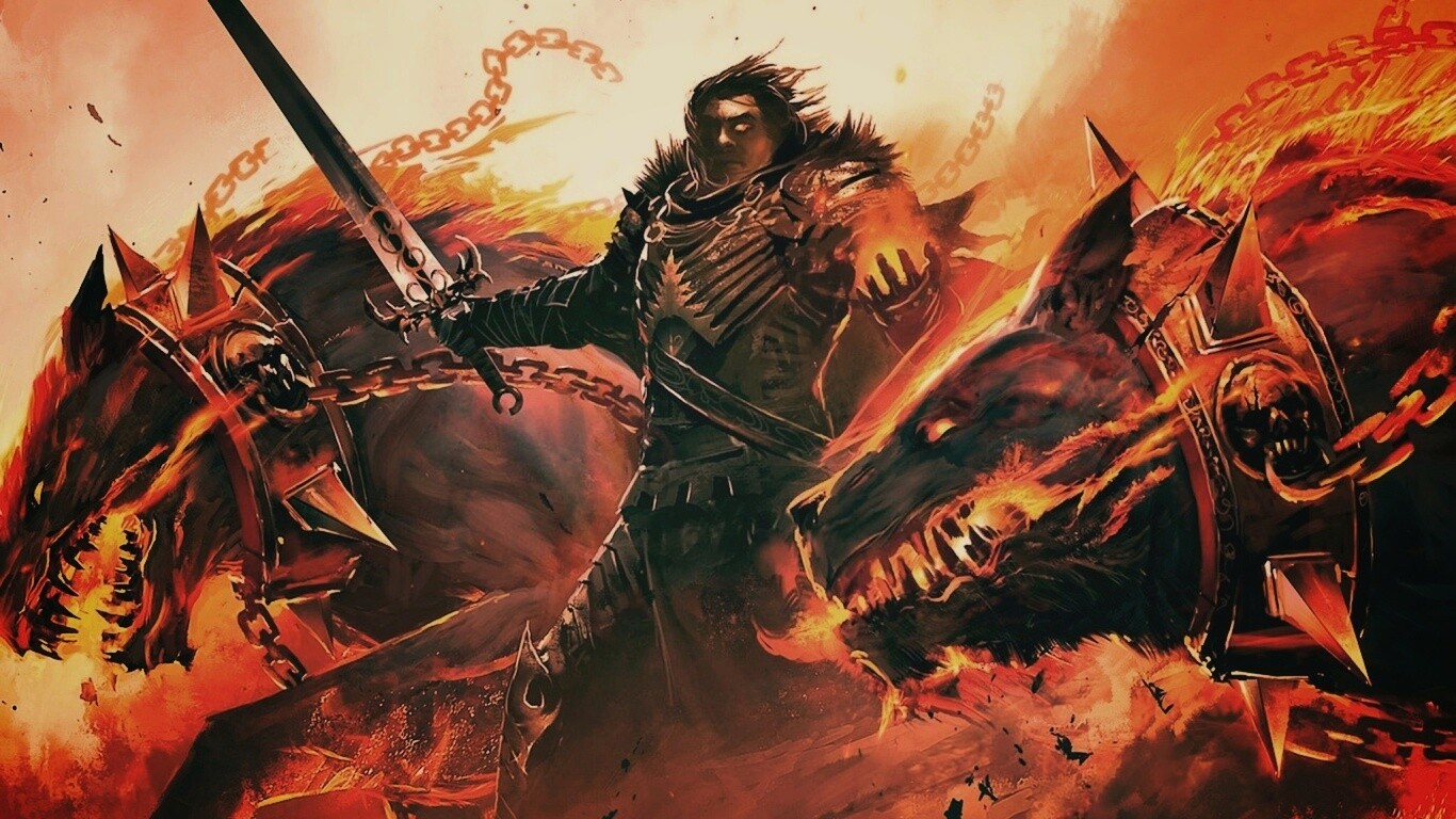 Темный рыцарь и гончие смерти обои