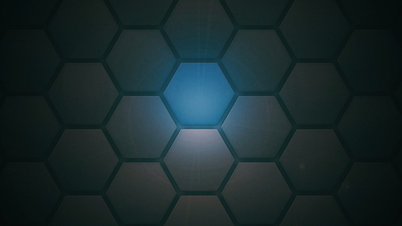 Светящийся синий шестиугольник обои