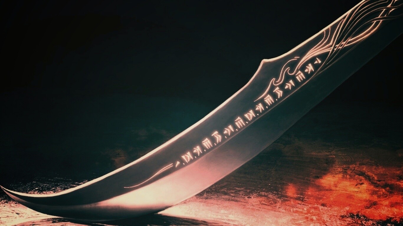 Клинок с магическими рунами обои