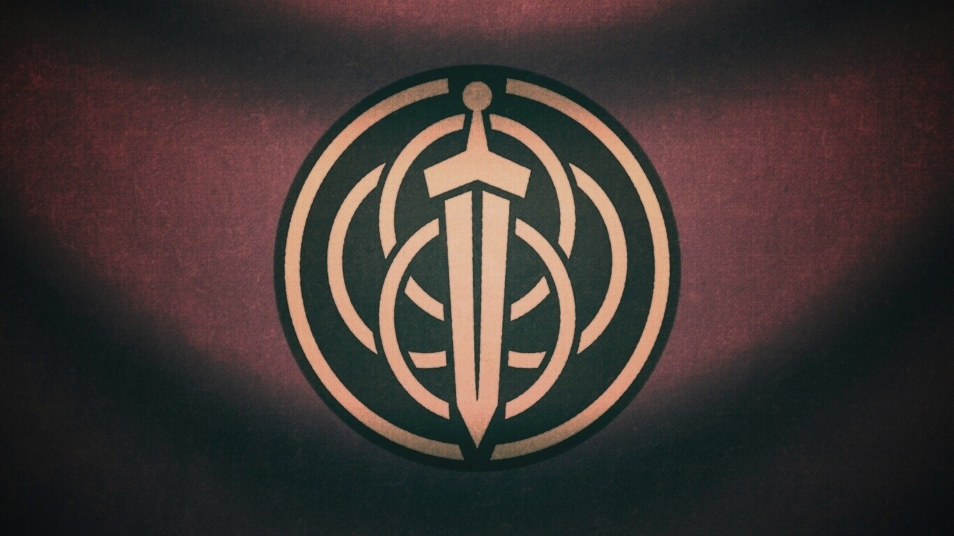 Меч на фоне колец обои