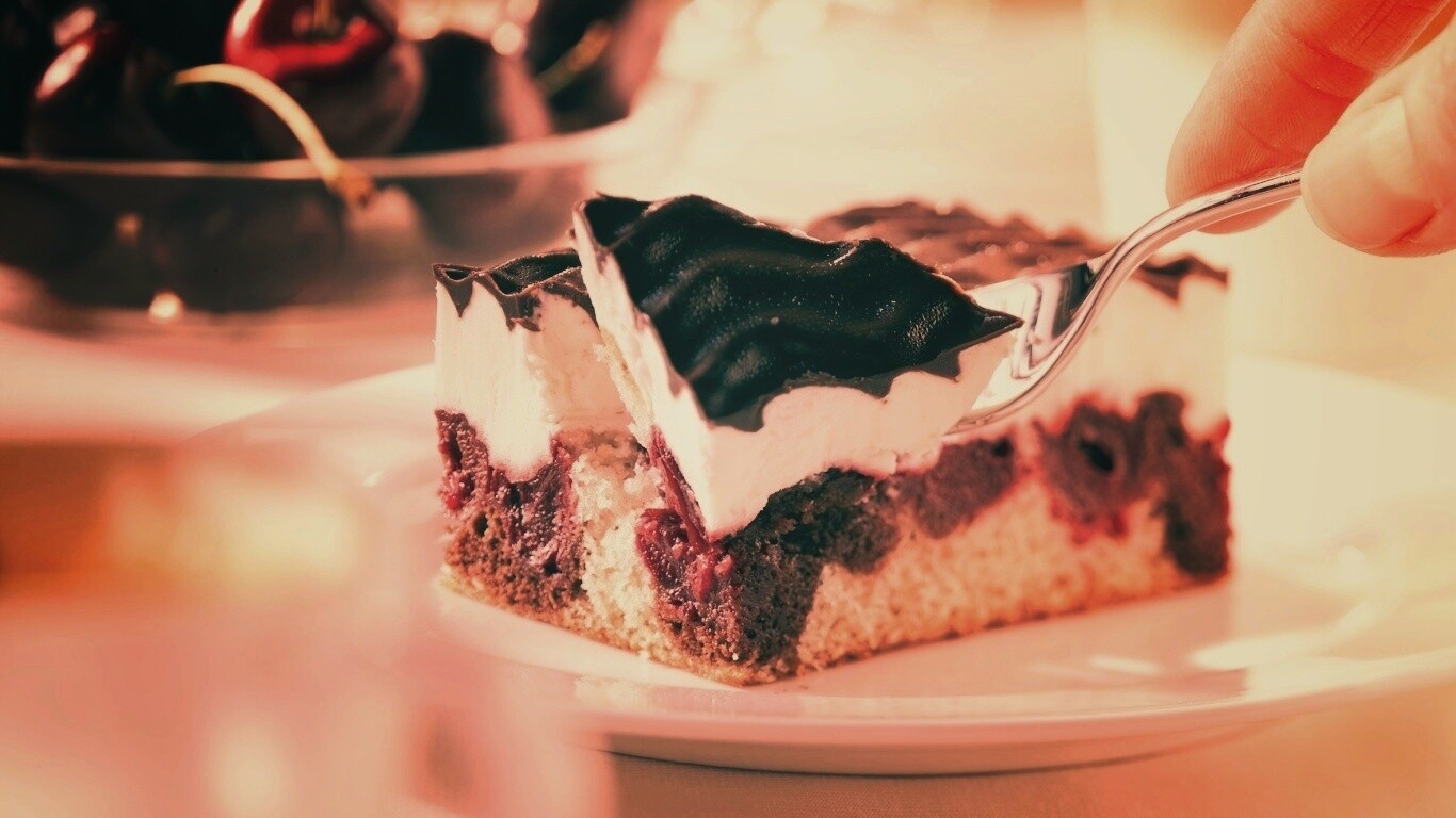 Вишневое пирожное обои