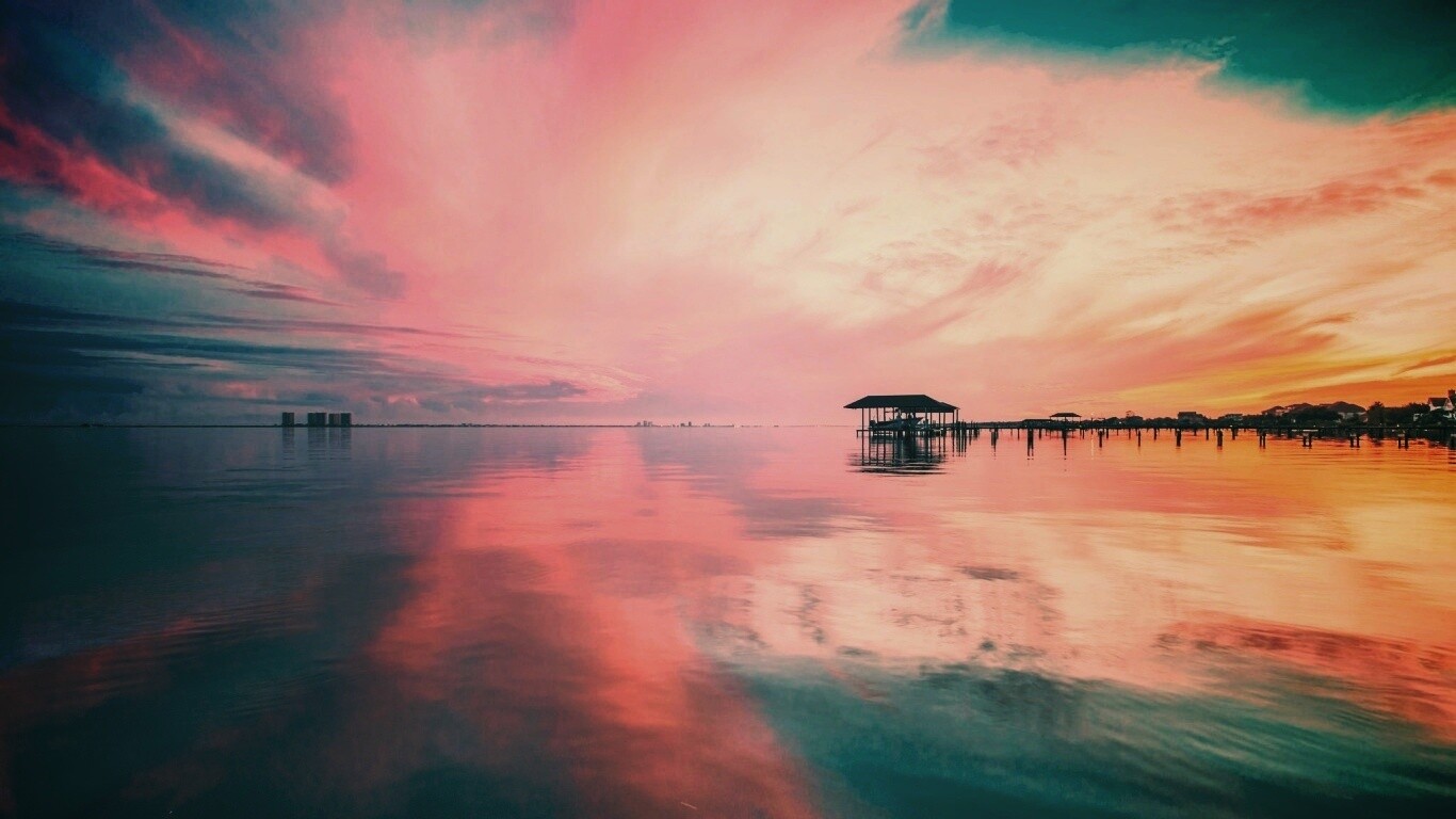 Прекрасный океанский закат обои