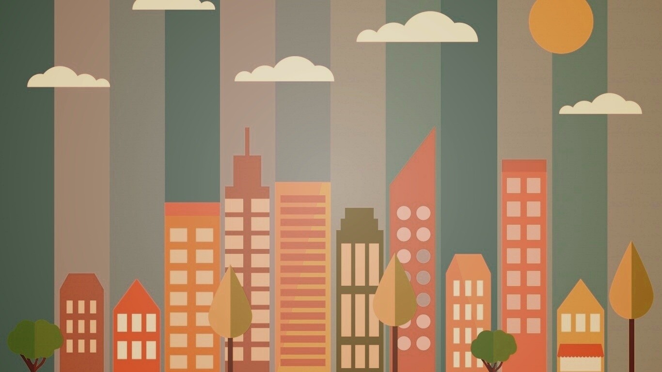 Векторный рисунок города обои