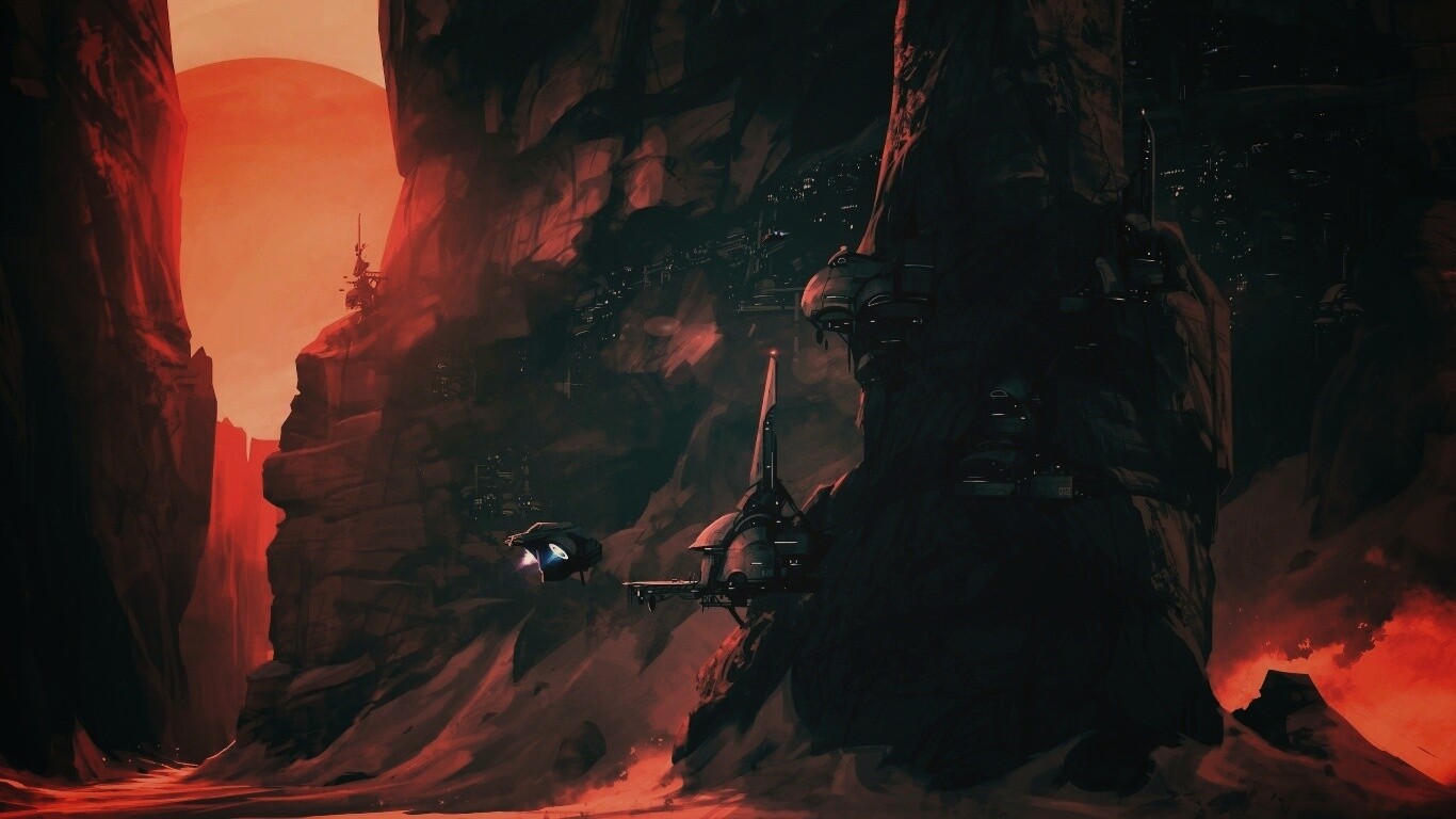 Красные горы обои