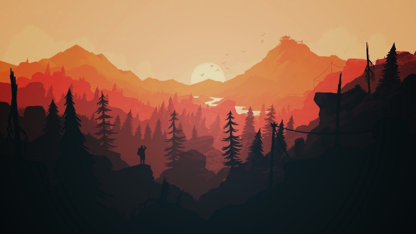 Красный Firewatch обои