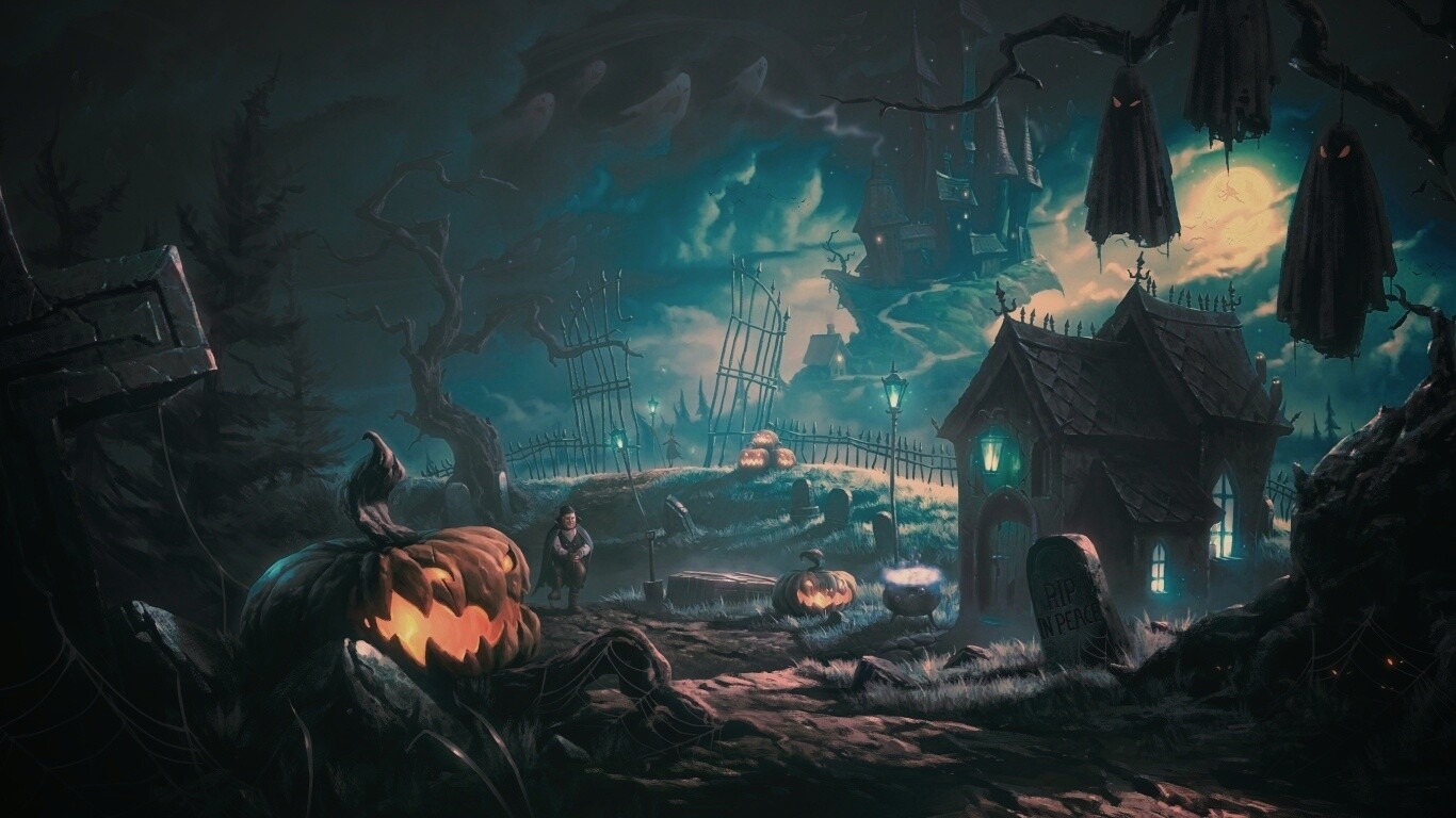 Кладбище на Хэллоувин обои