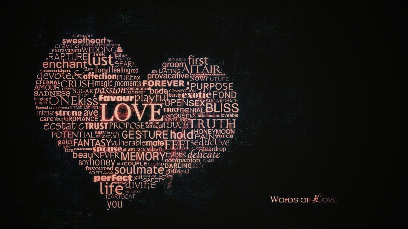 Слова любви обои