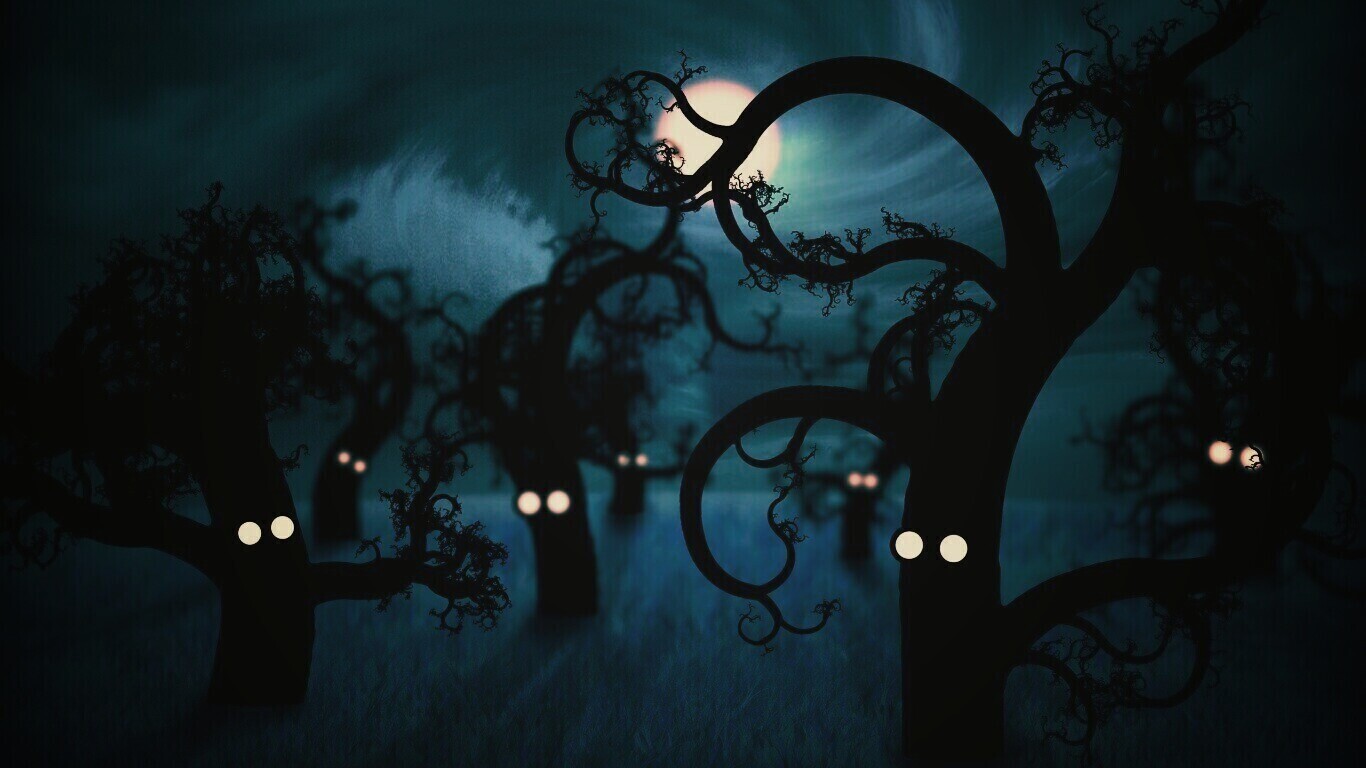 Страшно ночью в лесу обои