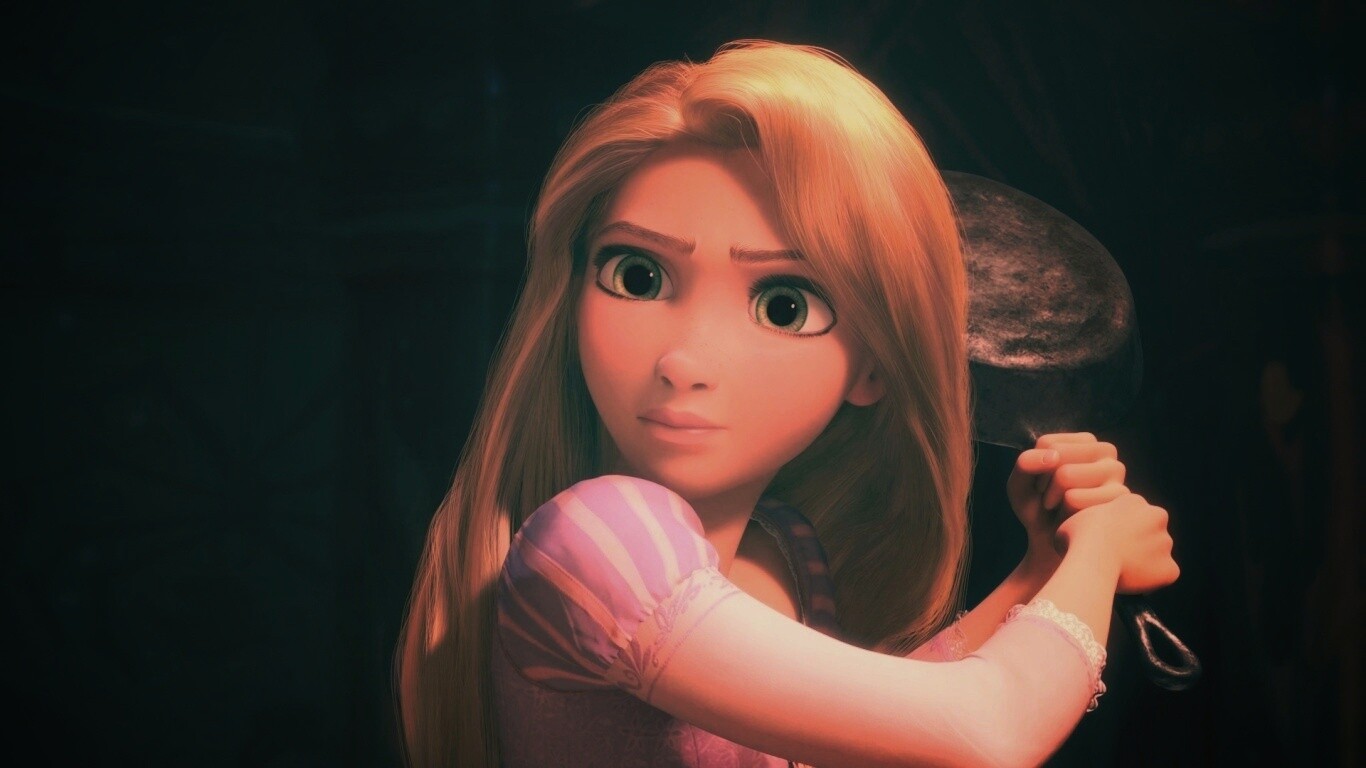 Рапунцель с сковородкой обои