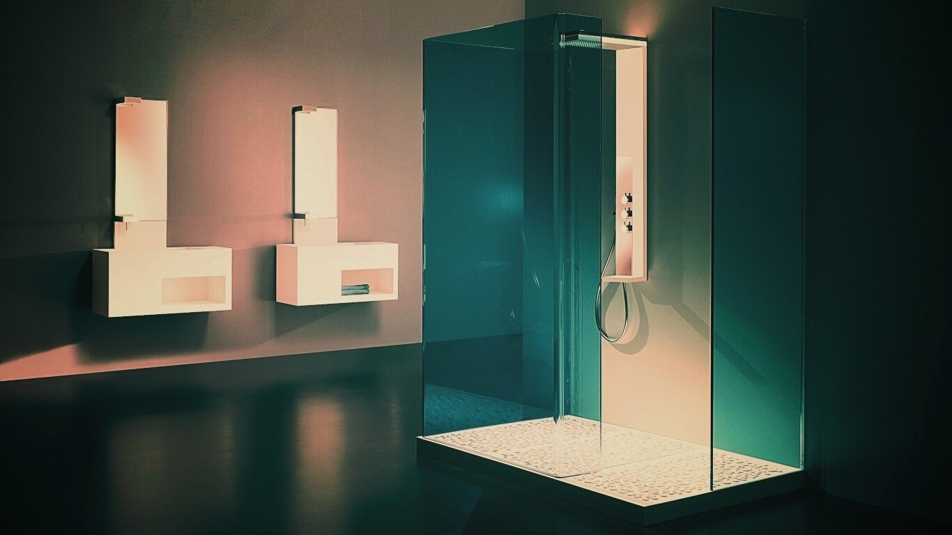 Ванная комната в стиле hi tech обои