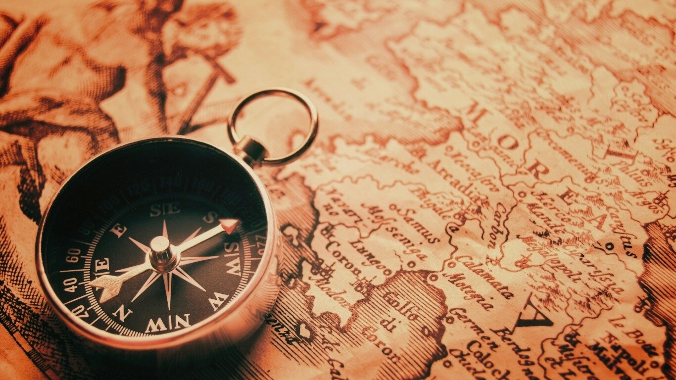 Компас и карта обои