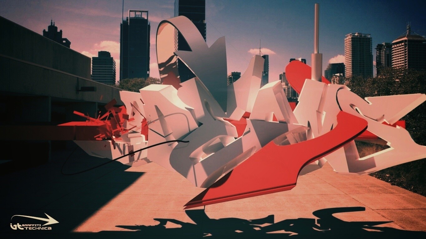 Трехмерное граффити обои