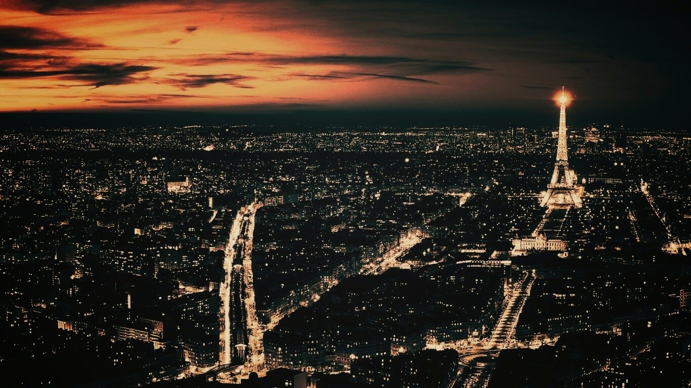 Ночной париж обои