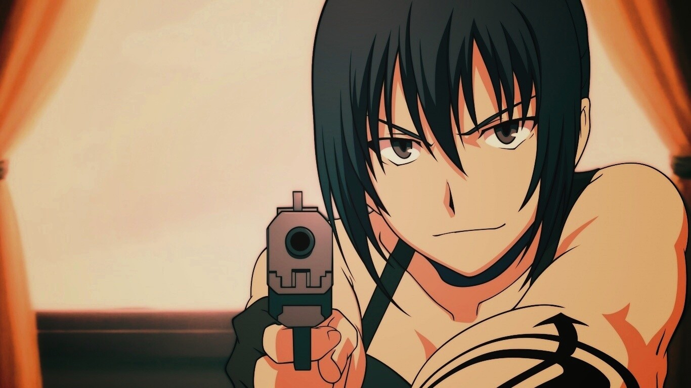 Девушка с пистолетом обои