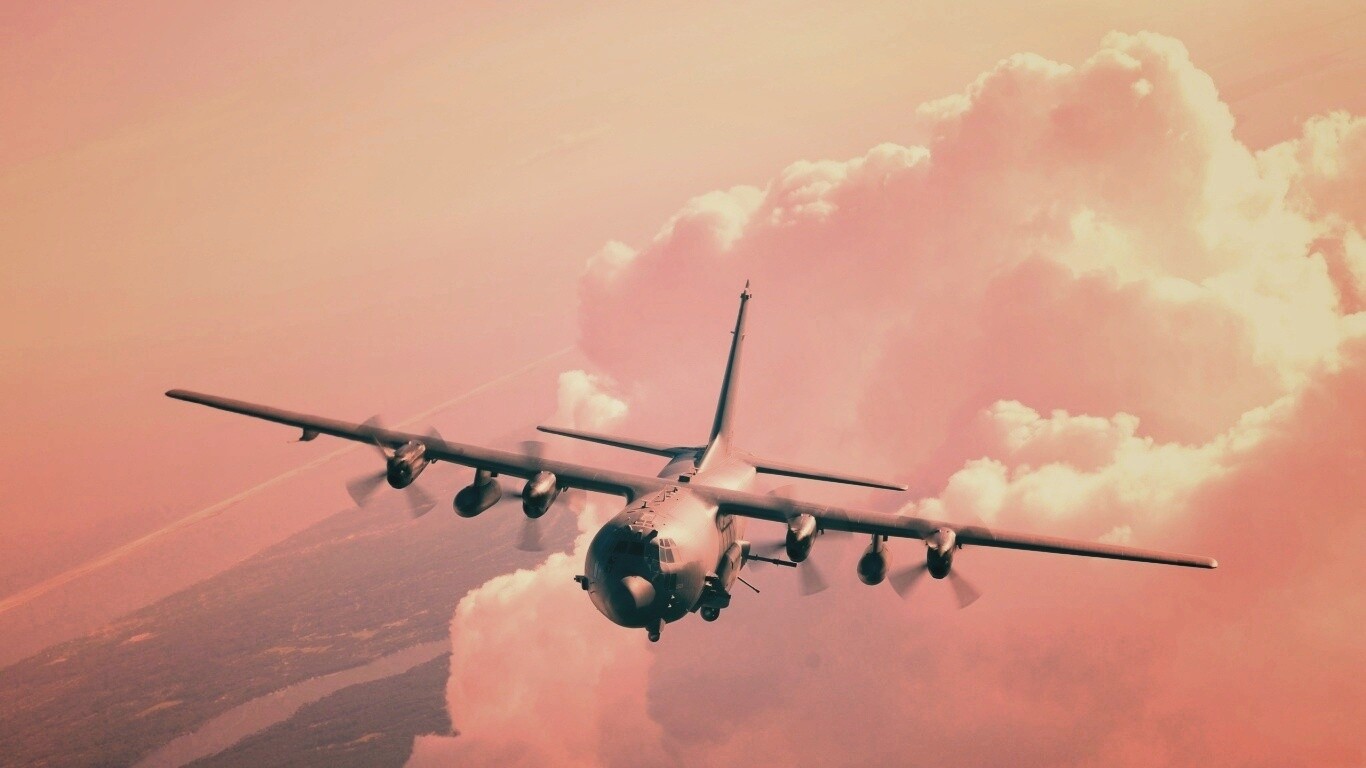 Самолет АС-130 обои