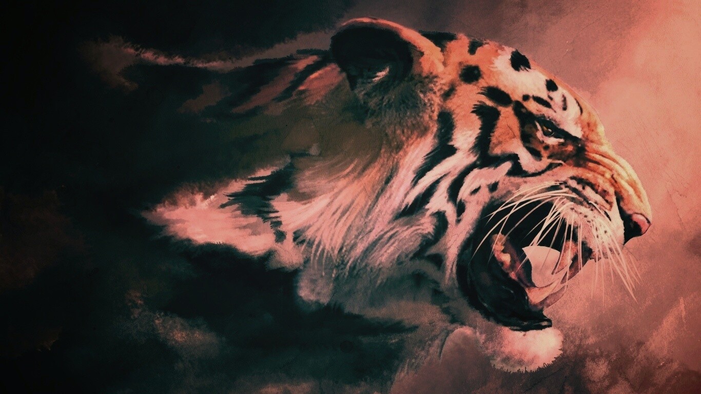 Картина с тигром обои